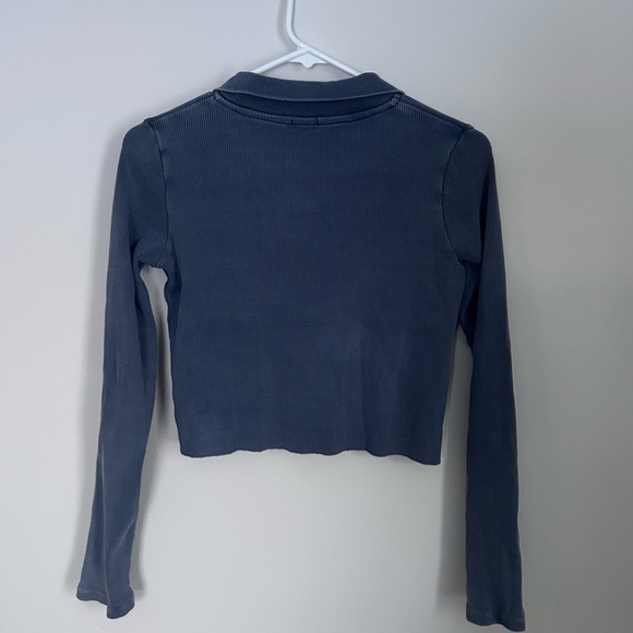 J. Galt Ribbed Blue Cardigan - Picture 2 of 4